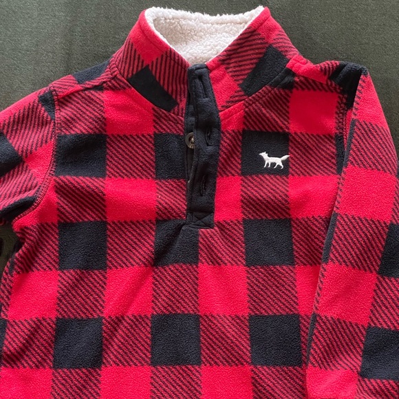 Carters Children’s Red/Black Plaid Sweatshirt. Size 24 Months. Used. - Picture 2 of 7